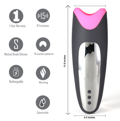 MAIA PIPER USB Rechargeable Multi-Function Masturbator With Suction