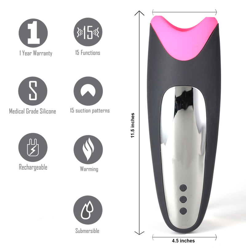 MAIA PIPER USB Rechargeable Multi-Function Masturbator With Suction