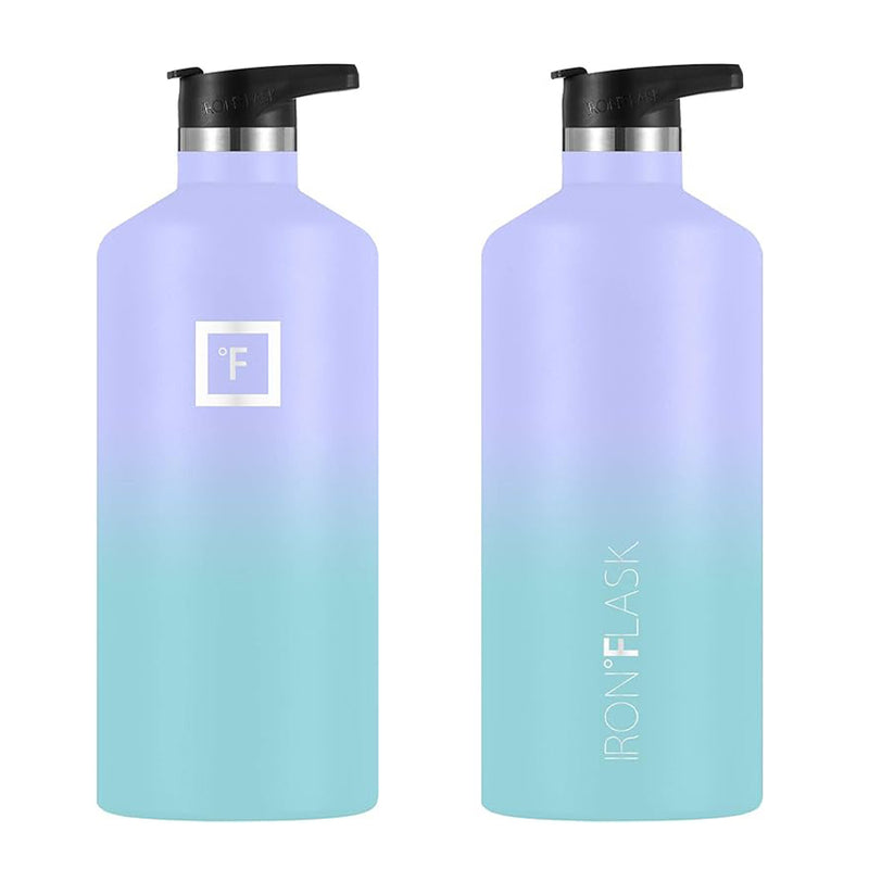Iron Flask Narrow Mouth Bottle with Spout Lid, Cotton Candy, 64oz/1900ml