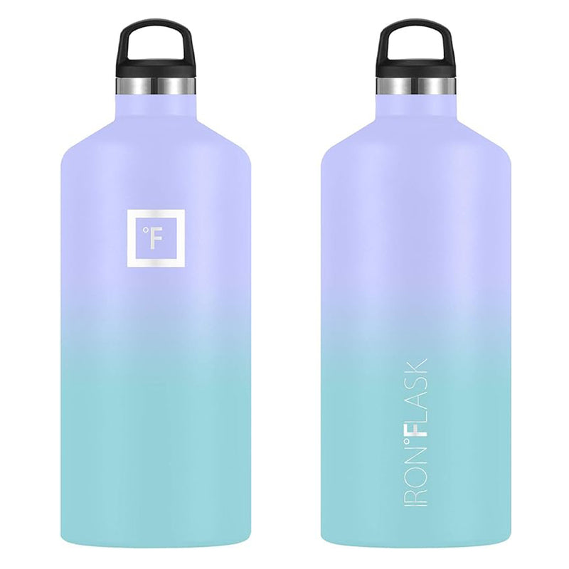 Iron Flask Narrow Mouth Bottle with Straw Lid, Cotton Candy, 64oz/1900ml