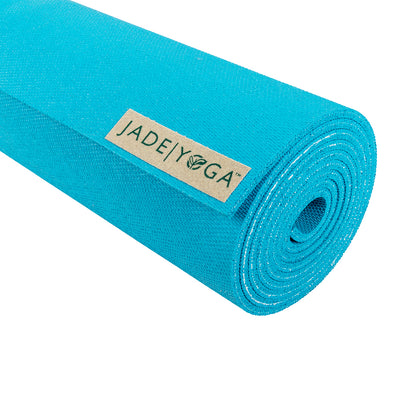 Jade Yoga Harmony Mat - Sky Blue & Iron Flask Wide Mouth Bottle with Spout Lid, Fire, 32oz/950ml Bundle
