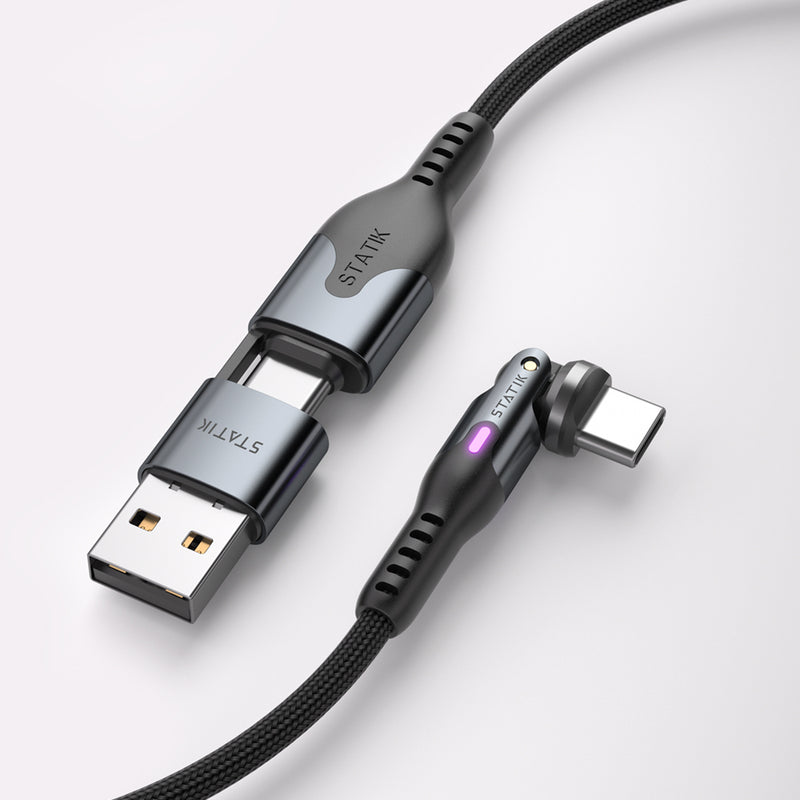 KeySmart STATIK PowerPivot Pro Cable - 2mtr USB-C to USB-C