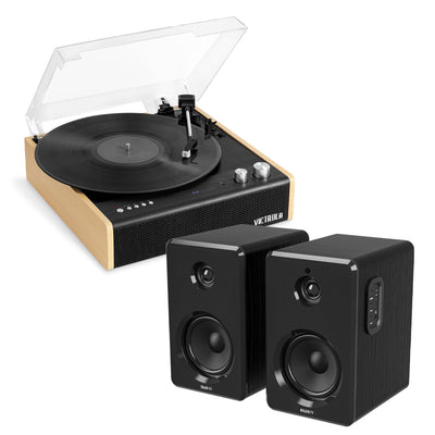 Victrola Eastwood Turntable + Bundled Majority D40 Bluetooth Speakers