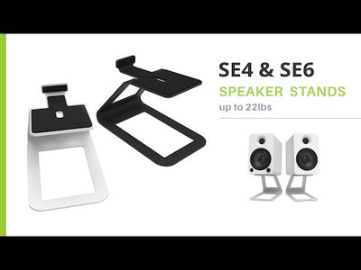 Kanto SE6 Elevated Desktop Speaker Stands for Large Speakers - Pair, Black