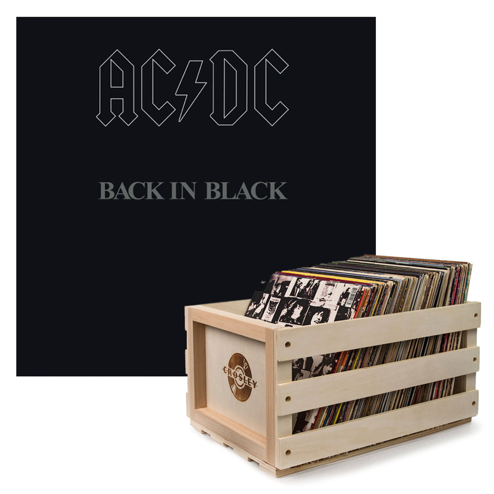Crosley Record Storage Crate AC/DC Back In Black Vinyl Album