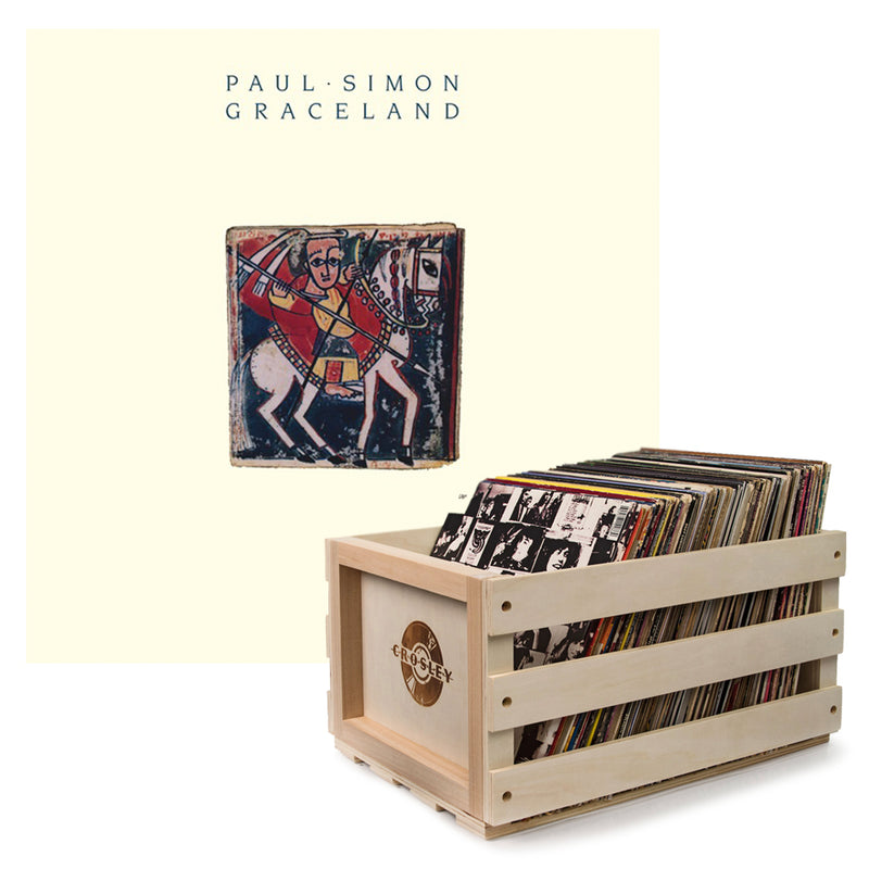 Crosley Record Storage Crate Paul Smon Graceland Vinyl Album Bundle