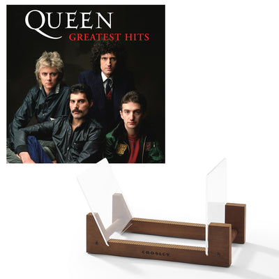 Queen Greatest Hits - Double Vinyl Album & Crosley Record Storage Display Stand