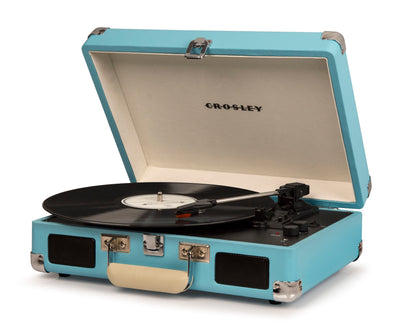 Crosley Cruiser Bluetooth Portable Turntable - Turquoise + Bundled Crosley Record Storage Crate