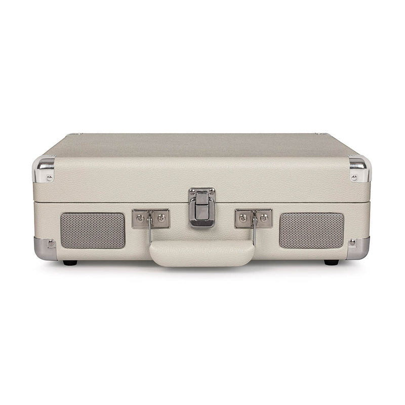 Crosley Cruiser Bluetooth Portable Turntable - White Sands + Crosley Entertainment Stand Bundle