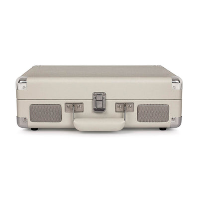 Crosley Cruiser Bluetooth Portable Turntable - White Sands + Bundled Majority D40 Bluetooth Speakers