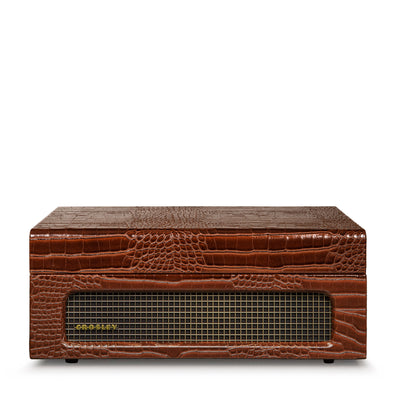 Crosley Voyager Bluetooth Portable Turntable - Brown Croc + Bundled Crosley Record Storage Display Stand