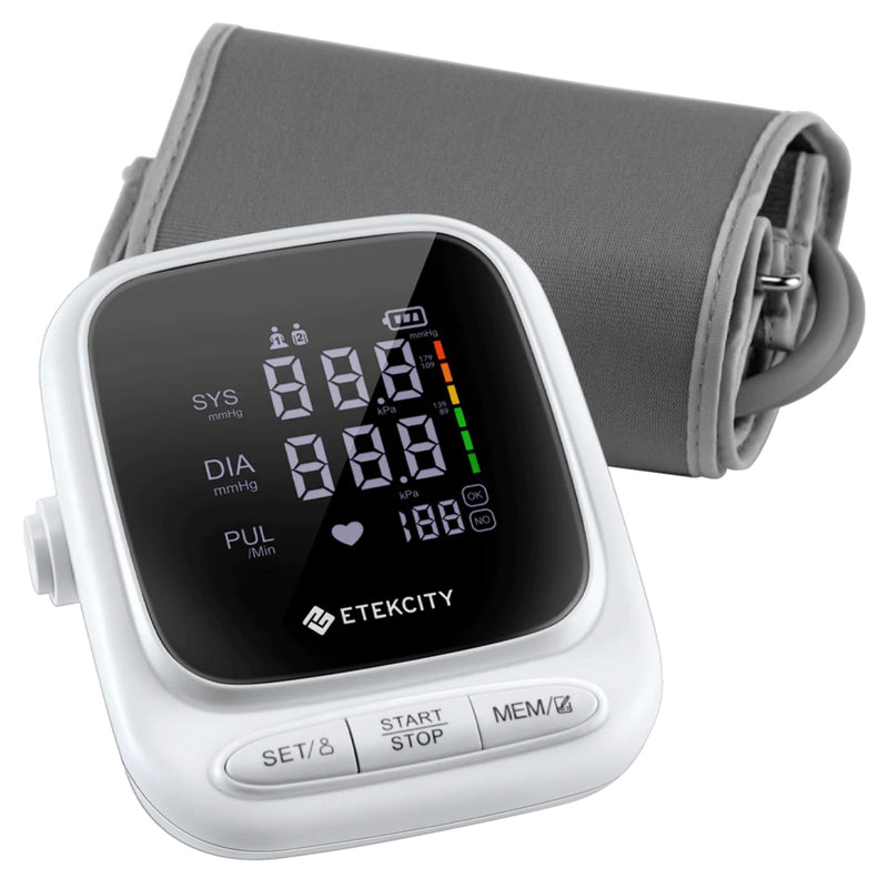 Etekcity Digital Body Weight Bathroom Scale, Silver & Etekcity Smart Blood Pressure Monitor, White Bundle