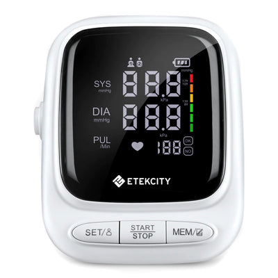 Etekcity Scale for Body Weight and Fat Percentage, Black & Etekcity Smart Blood Pressure Monitor, White Bundle