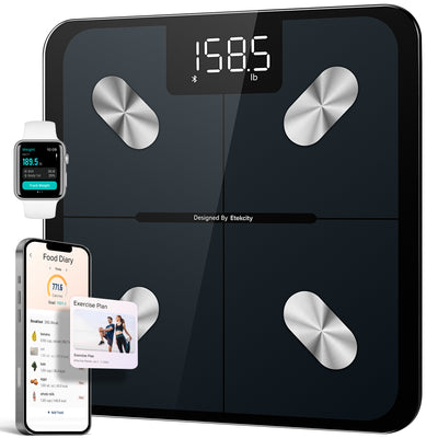 Jade Yoga Harmony Mat- Black & Etekcity Scale for Body Weight and Fat Percentage - Black Bundle