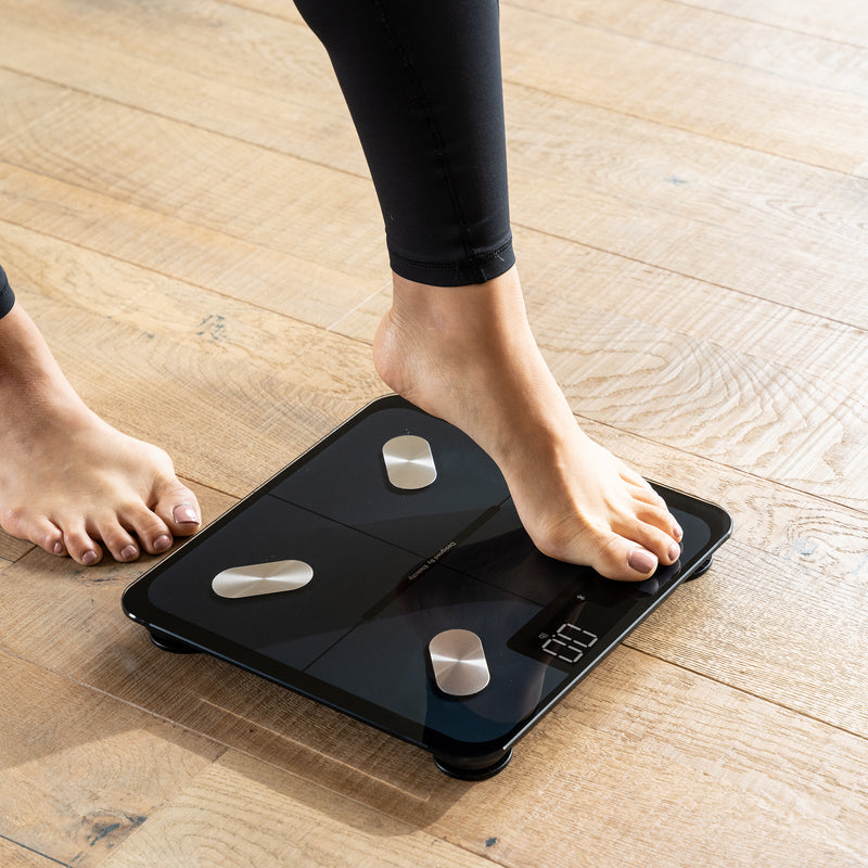 Jade Yoga Voyager Mat - Midnight & Etekcity Scale for Body Weight and Fat Percentage - Black Bundle