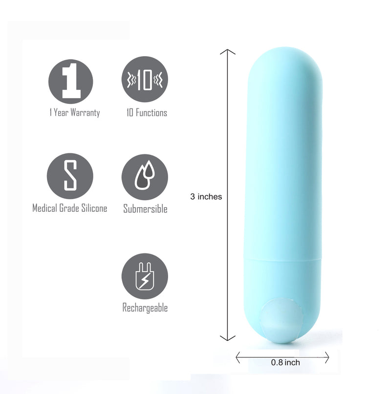 MAIA JESSI USB Rechargeable Super Charged Mini Bullet Blue