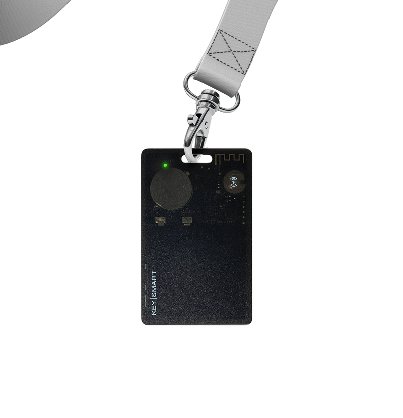 KeySmart SmartCard - Rechargeable Thin Wallet Tracker Card, Works with Apple Find My App - Clear Smoke