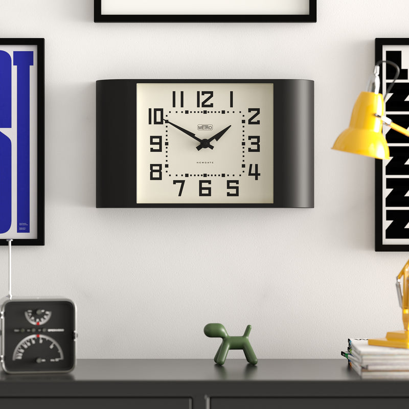 Metro Clock Newgate Metro Wall Clock-Black – iWorld Online