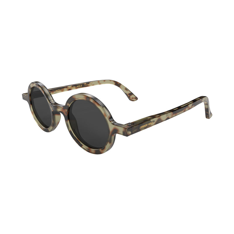 London Mole Moley Sunglasses Gloss Grey Tortoise Shell / Black