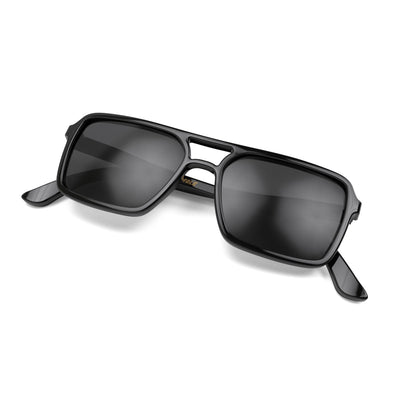London Mole Spy Sunglasses Gloss Black / Black