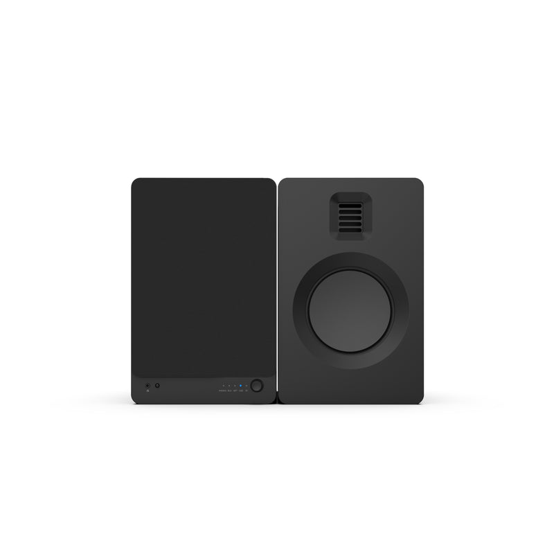 Kanto TUK 260W Powered Bookshelf Speakers with Headphone Out, USB Input, Dedicated Phono Pre-amp, Bluetooth - Pair, Matte Black with SP26PL Black Stand Bundle