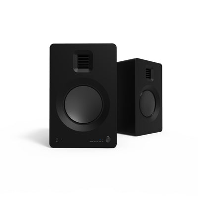 Kanto TUK 260W Powered Bookshelf Speakers with Headphone Out, USB Input, Dedicated Phono Pre-amp, Bluetooth - Pair, Matte Black with SX22 Black Stand Bundle