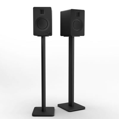 Kanto TUK 260W Powered Bookshelf Speakers with Headphone Out, USB Input, Dedicated Phono Pre-amp, Bluetooth - Pair, Matte Black with SP32PL Black Stand Bundle