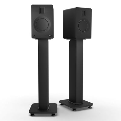 Kanto TUK 260W Powered Bookshelf Speakers with Headphone Out, USB Input, Dedicated Phono Pre-amp, Bluetooth - Pair, Matte Black with SX26 Black Stand Bundle