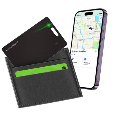 KeySmart SmartCard - Rechargeable Thin Wallet Tracker Card, Works with Apple Find My App - Black