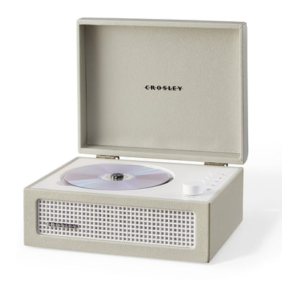 Crosley Voyager Portable Retro CD Player with Stereo Bluetooth Speakers, FM Radio - Dune