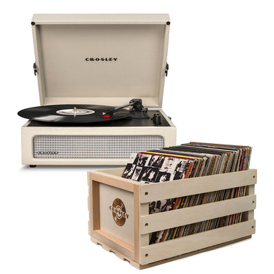 Crosley Voyager Dune - Bluetooth Portable Turntable  & Record Storage Crate