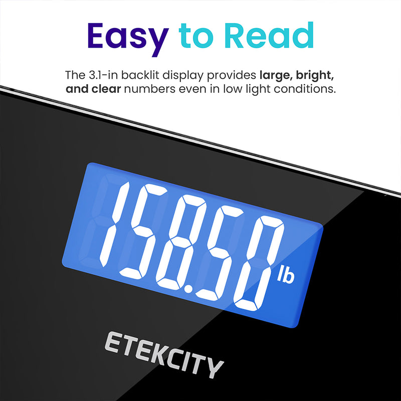 Etekcity Digital Body Weight Bathroom Scale - Black
