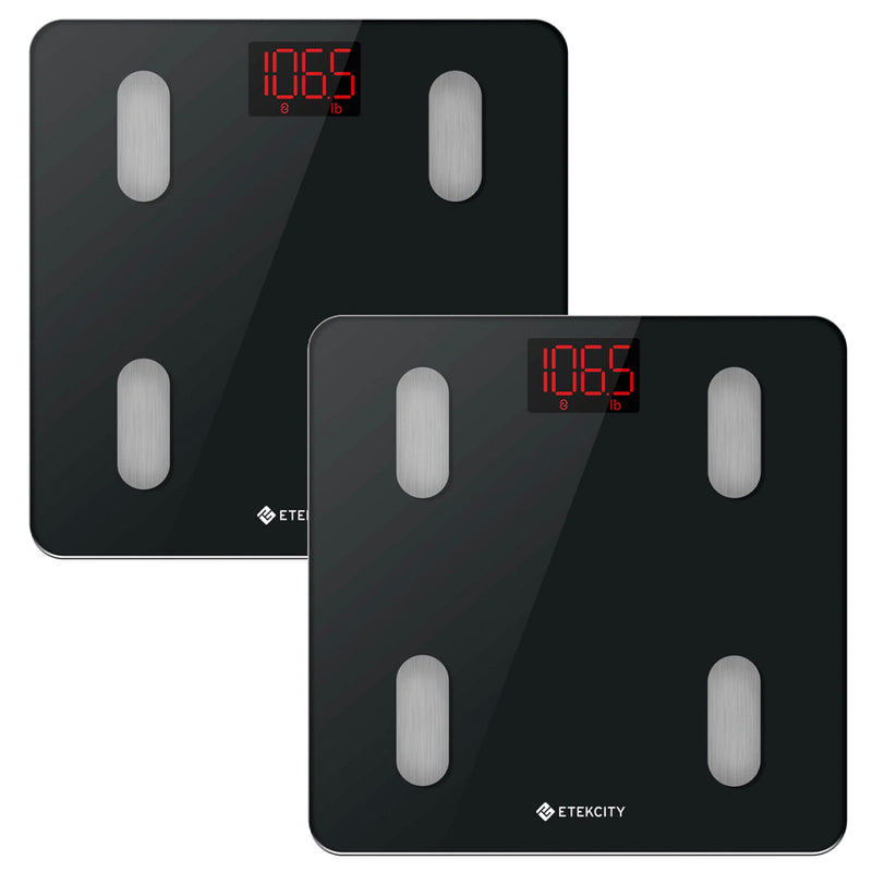 Etekcity Smart WiFi Scale for Body Weight - Black - 2 Pack