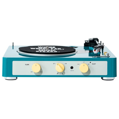 Gadhouse Brad MKII Record Player - Green + Bundled Crosley Record Storage Display Stand