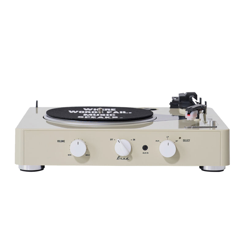 Gadhouse Brad MKII Record Player - Ivory + Gadhouse Vinyl Rack Bundle - Black