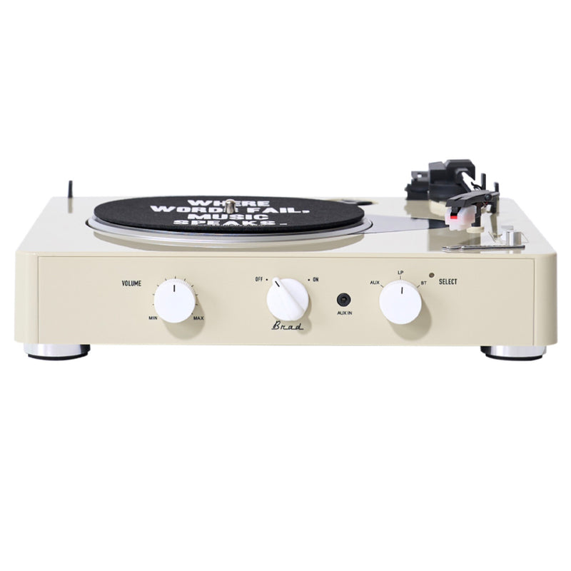 Gadhouse Brad MKII Record Player - Ivory + Bundled Record Storage Crate