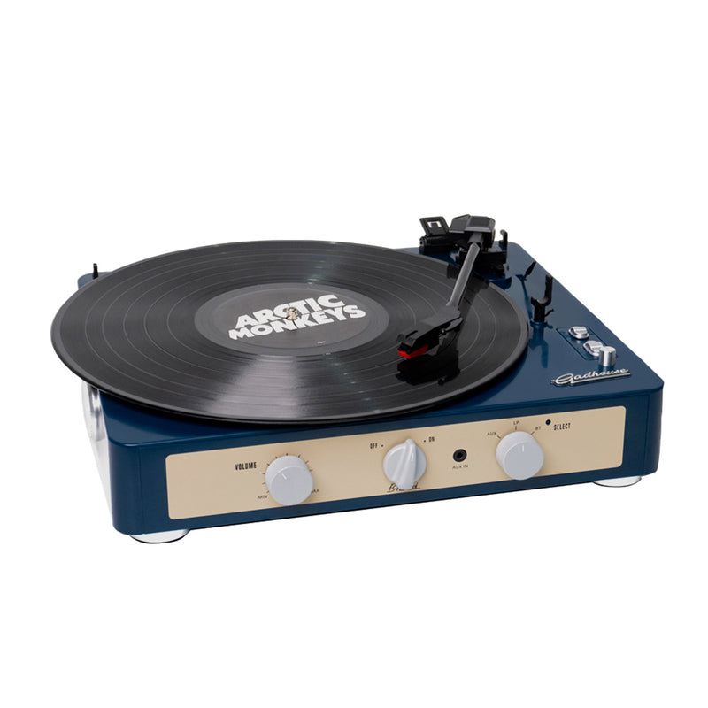 Gadhouse Brad MKII Record Player - Navy + Gadhouse Vinyl Rack Bundle - Black