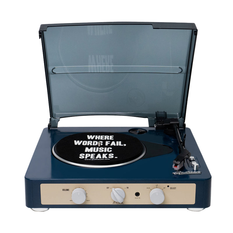 Gadhouse Brad MKII Record Player - Navy + Gadhouse Vinyl Rack Bundle - Black