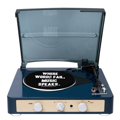 Gadhouse Brad MKII Record Player - Navy + Bundled Crosley Record Storage Display Stand