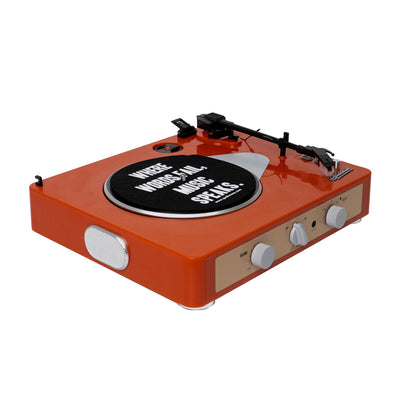 Gadhouse Brad MKII Record Player - Tangerine + Gadhouse Vinyl Rack Bundle - Black