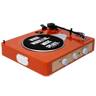 Gadhouse Brad MKII Record Player - Tangerine + Bundled Record Storage Crate
