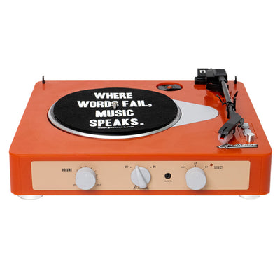 Gadhouse Brad MKII Record Player - Tangerine + Bundled Crosley Record Storage Display Stand