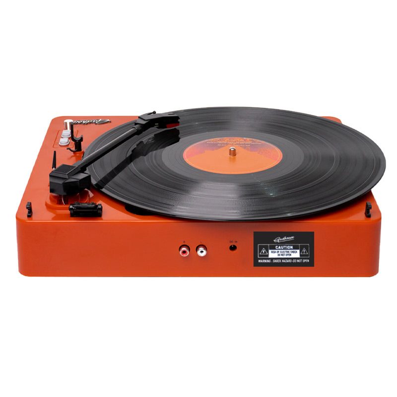 Gadhouse Brad MKII Record Player - Tangerine + Bundled Crosley Record Storage Display Stand
