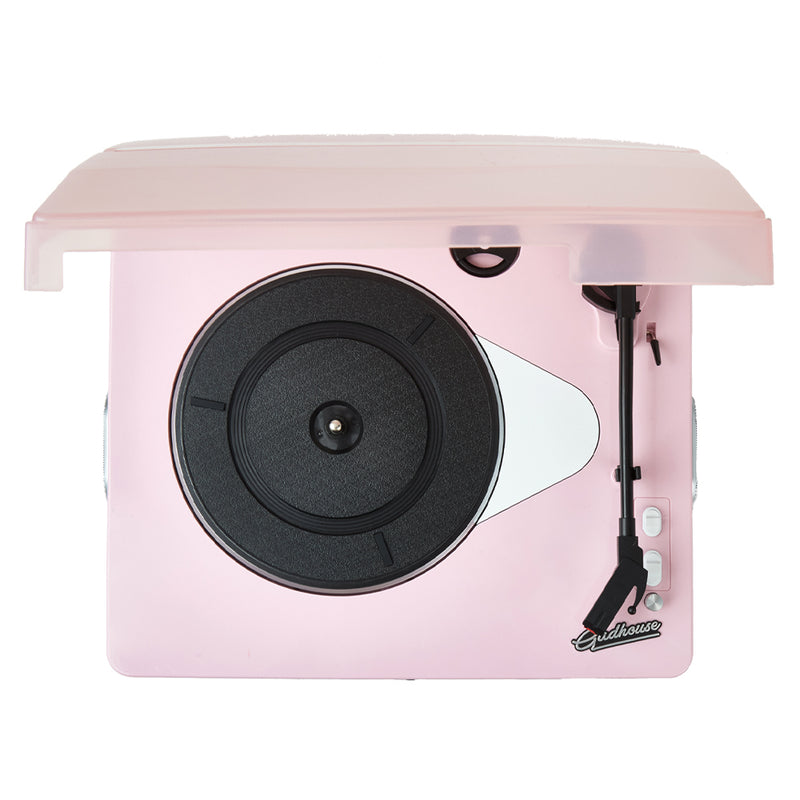 Gadhouse Brad MKII Record Player - Limited Edition Pink Pink + Bundled Crosley Record Storage Display Stand