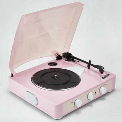 Gadhouse Brad MKII Record Player - Limited Edition Pink Pink + Bundled Majority D40 Bluetooth Speakers