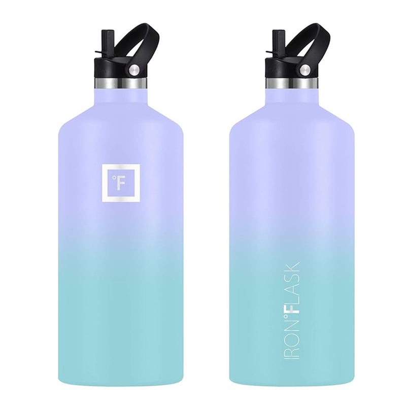 Iron Flask Narrow Mouth Bottle with Straw Lid, Cotton Candy, 64oz/1900ml