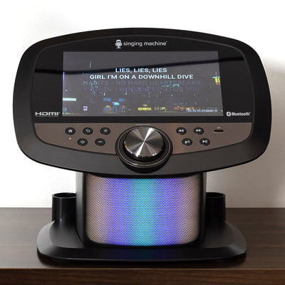 Singing Machine Wifi Karaoke Hub with touchscreen display, Music apps and 2 wireless microphones - Black