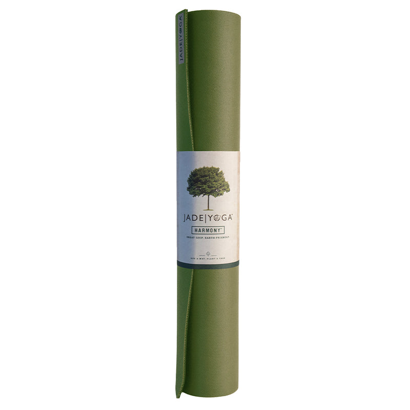 Jade Yoga Harmony Mat - Olive & Iron Flask Wide Mouth Bottle with Spout Lid, Fire, 32oz/950ml Bundle