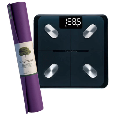 Jade Yoga Harmony Mat - Purple & Etekcity Scale for Body Weight and Fat Percentage - Black Bundle