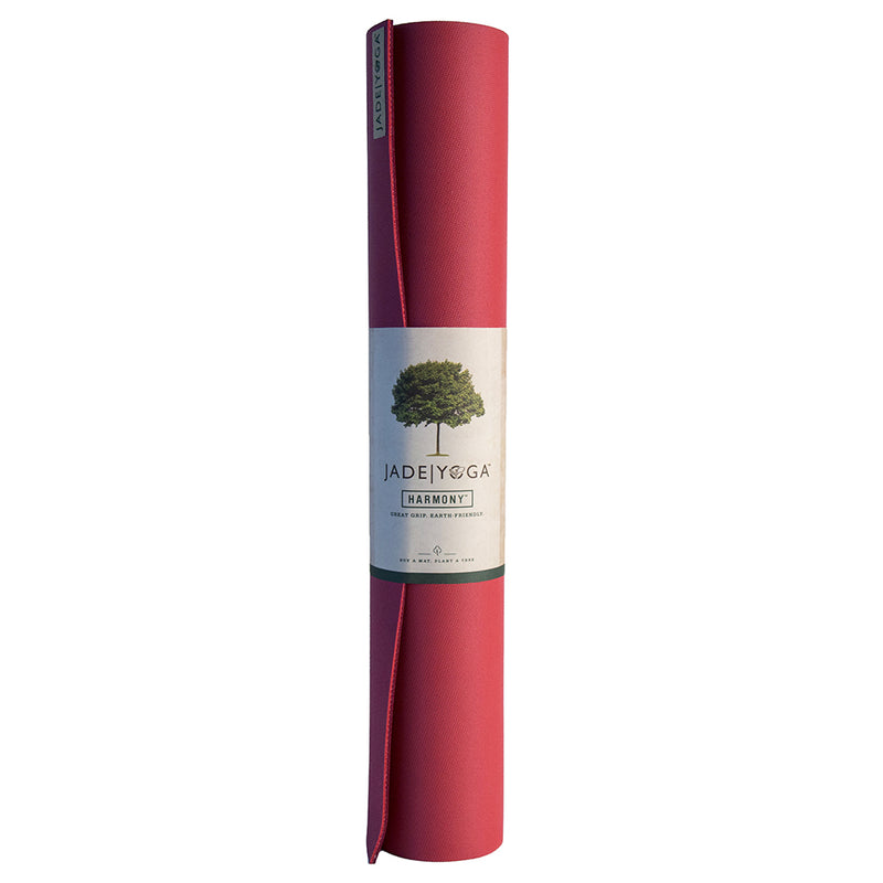 Jade Yoga Harmony Mat - Raspberry & Iron Flask Wide Mouth Bottle with Spout Lid, Fire, 32oz/950ml Bundle